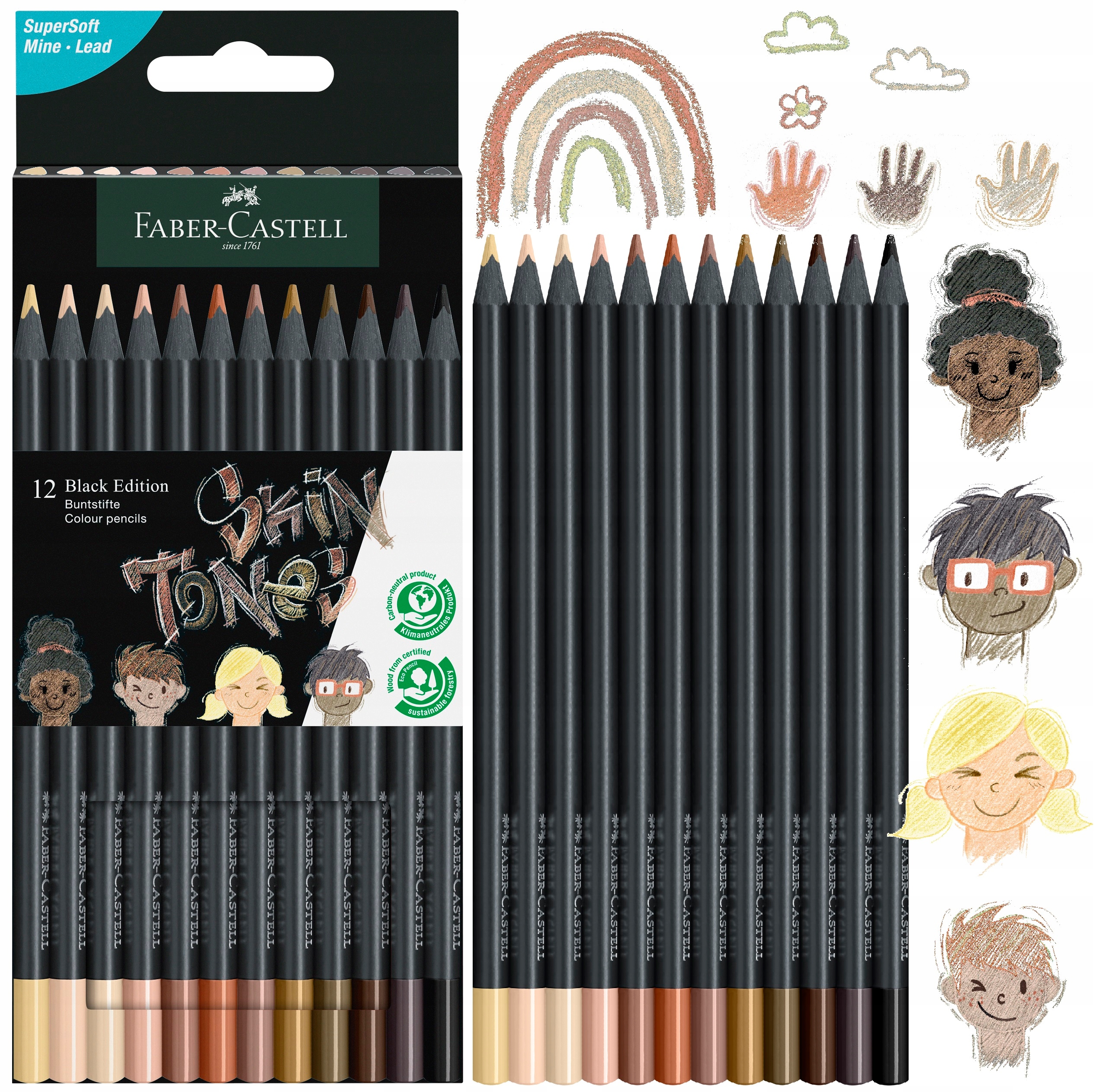 

Faber-castell Kredki Black w odcieniach skóry Skin