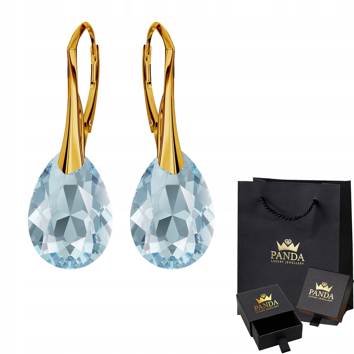 

Piękne Pozłacane 24K Kolczyki Swarovski Srebro 925