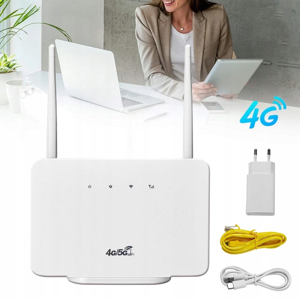 Modem-Router 4G-LTE CP106-E 300 Mbps: antena zewnętrzna, slot Sim (biały)
