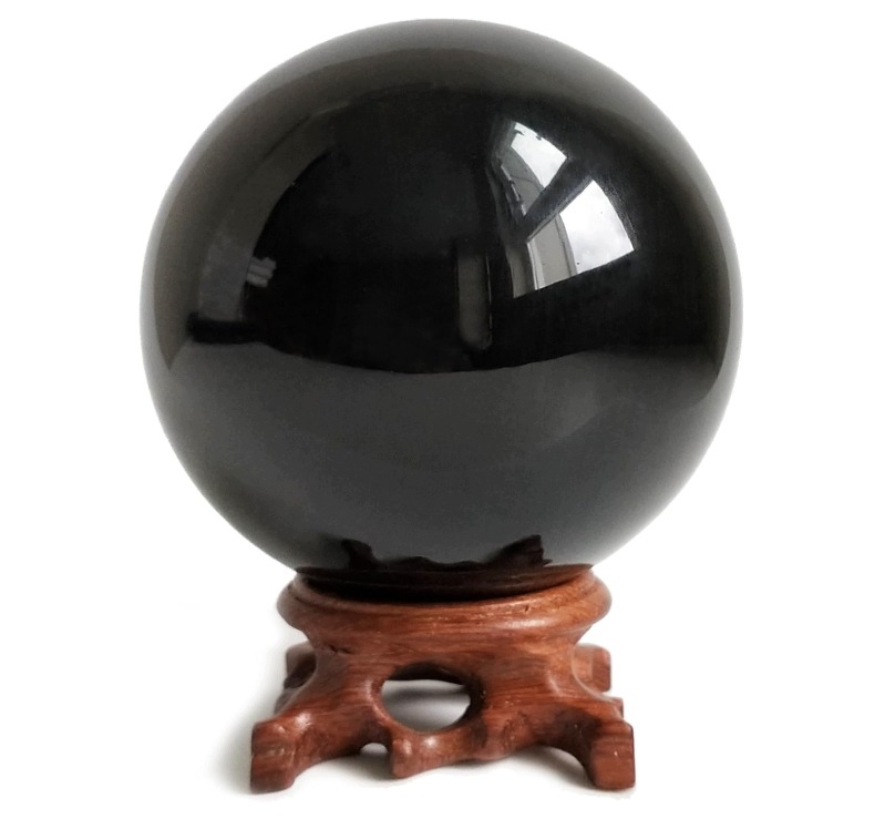Dekorativní leštěná koule z černého obsidiánu 125 mm Mina Heal