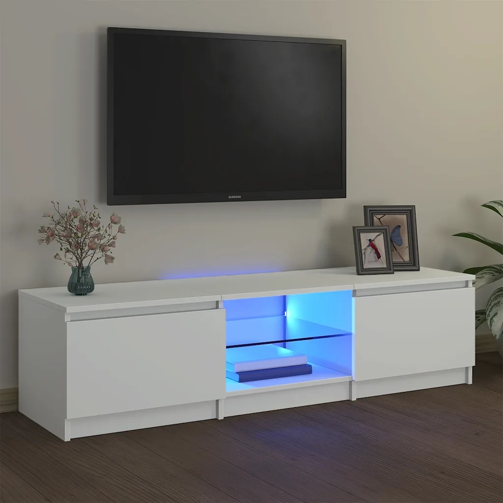 Tv skříňka s Led osvětlením bílá 140 x 40 x 35,5 cm Bílá 804292