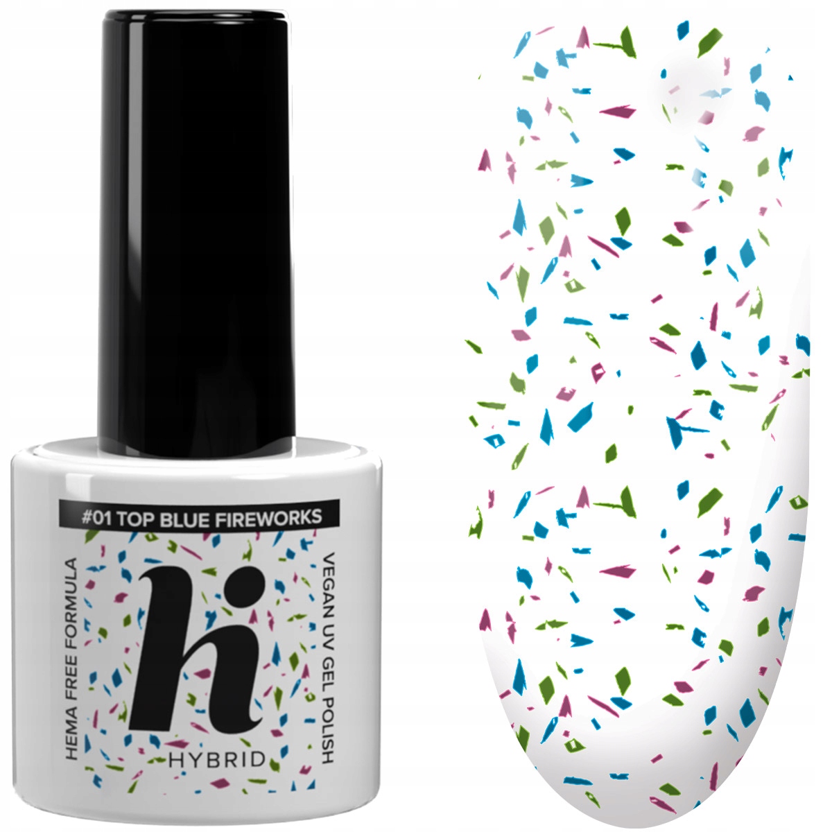 

Hi Hybrid Top No Wipe Hema Free Blue Fireworks 5ML