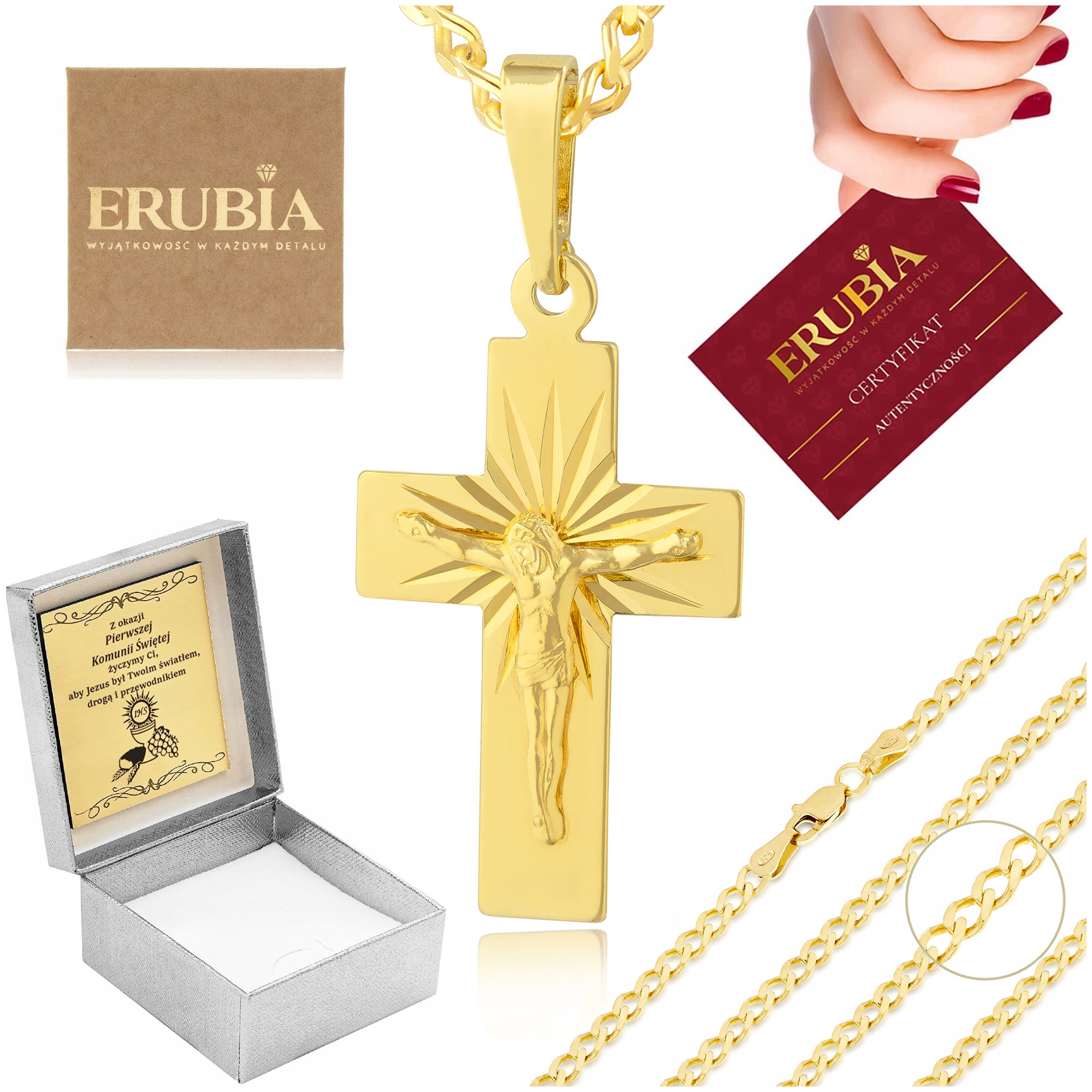 Stříbrný Pozlacený Řetízek Pancíř+křížek, Ryzost 925, Pro Chlapce+gravírování