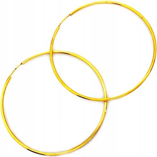 Náušnice kola velké pozlacené stříbro 925 klasické šarží 57 mm pro ženy