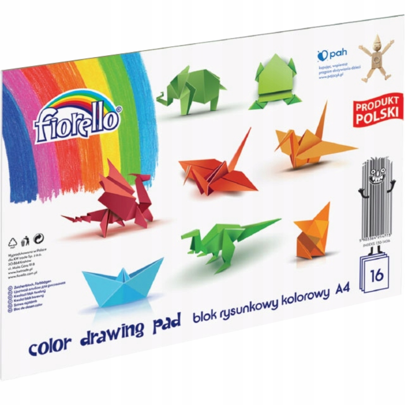 Zestaw Bloków rysunkowych A4 A3 Biały i Kolor 5szt Stan opakowania oryginalne