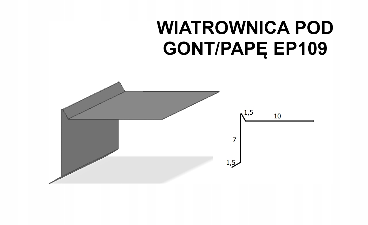 

Wiatrownica gont bitumiczny EP109 Ocynk 1mb