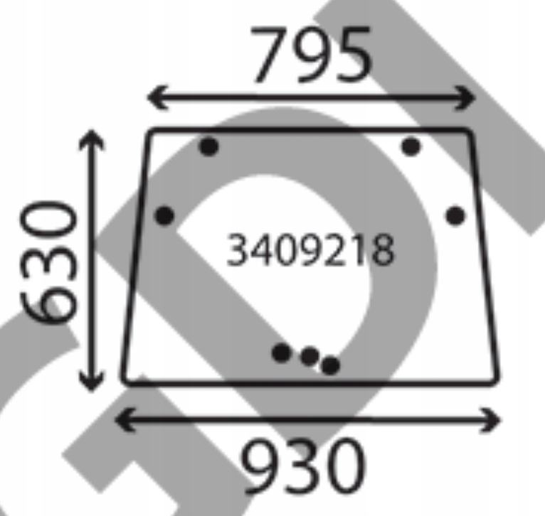 Landini sklo, McCOrmick přední 3659578M1