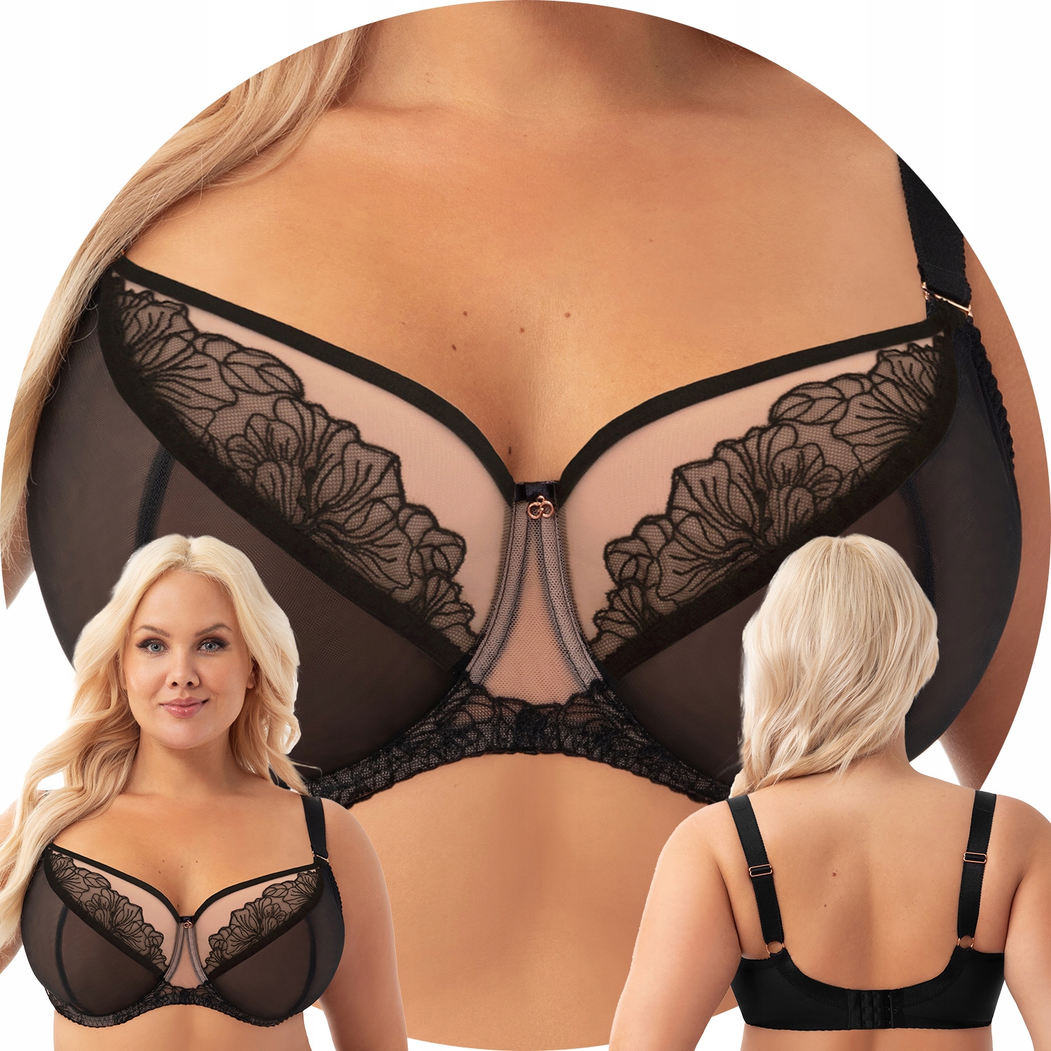 Gorsenia K902 Daniela černá krajka Měkká podprsenka 65G Soft