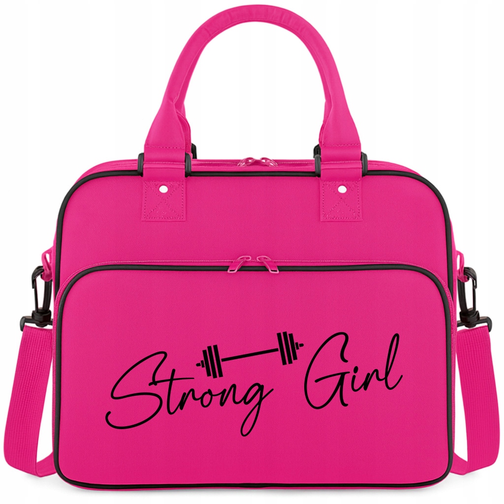 Torba Różowa Strong Girl Pojemna Na Siłownię Trening Fitness Pilates Sport