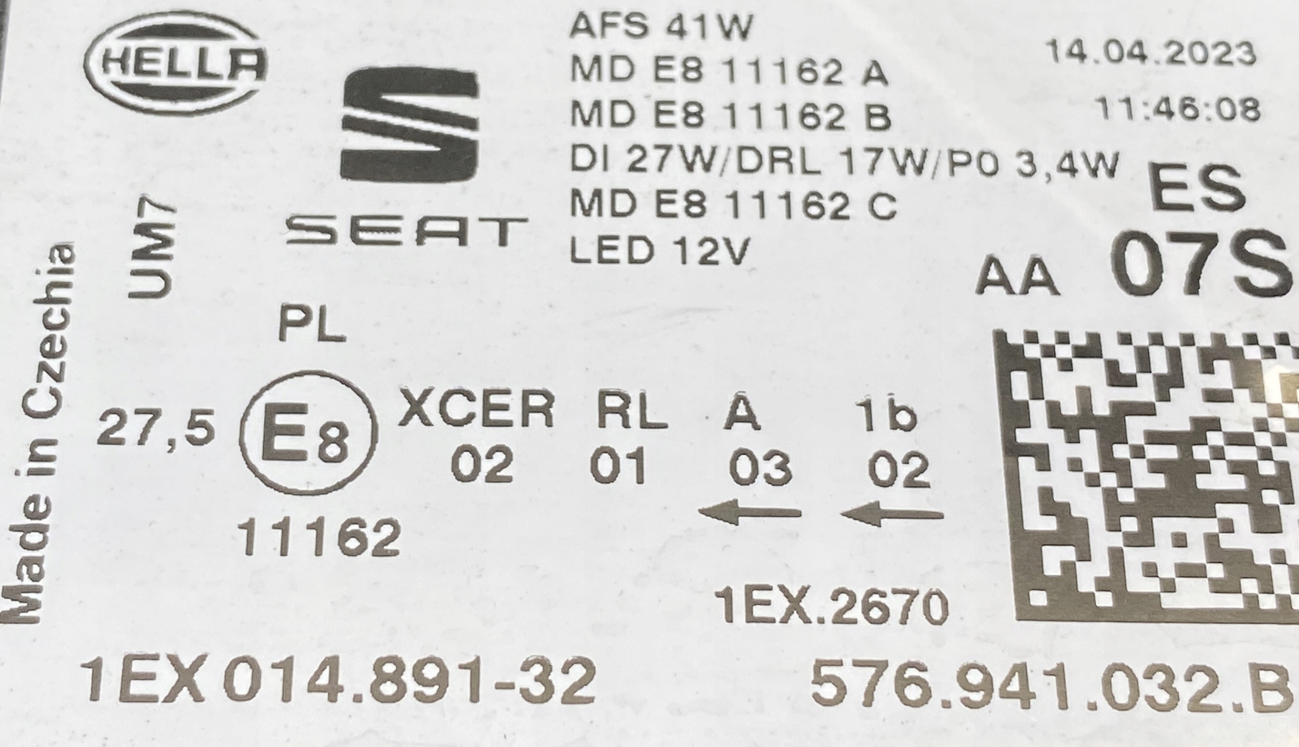 SEAT ATECA LIFT light right FULL LED 576941032B