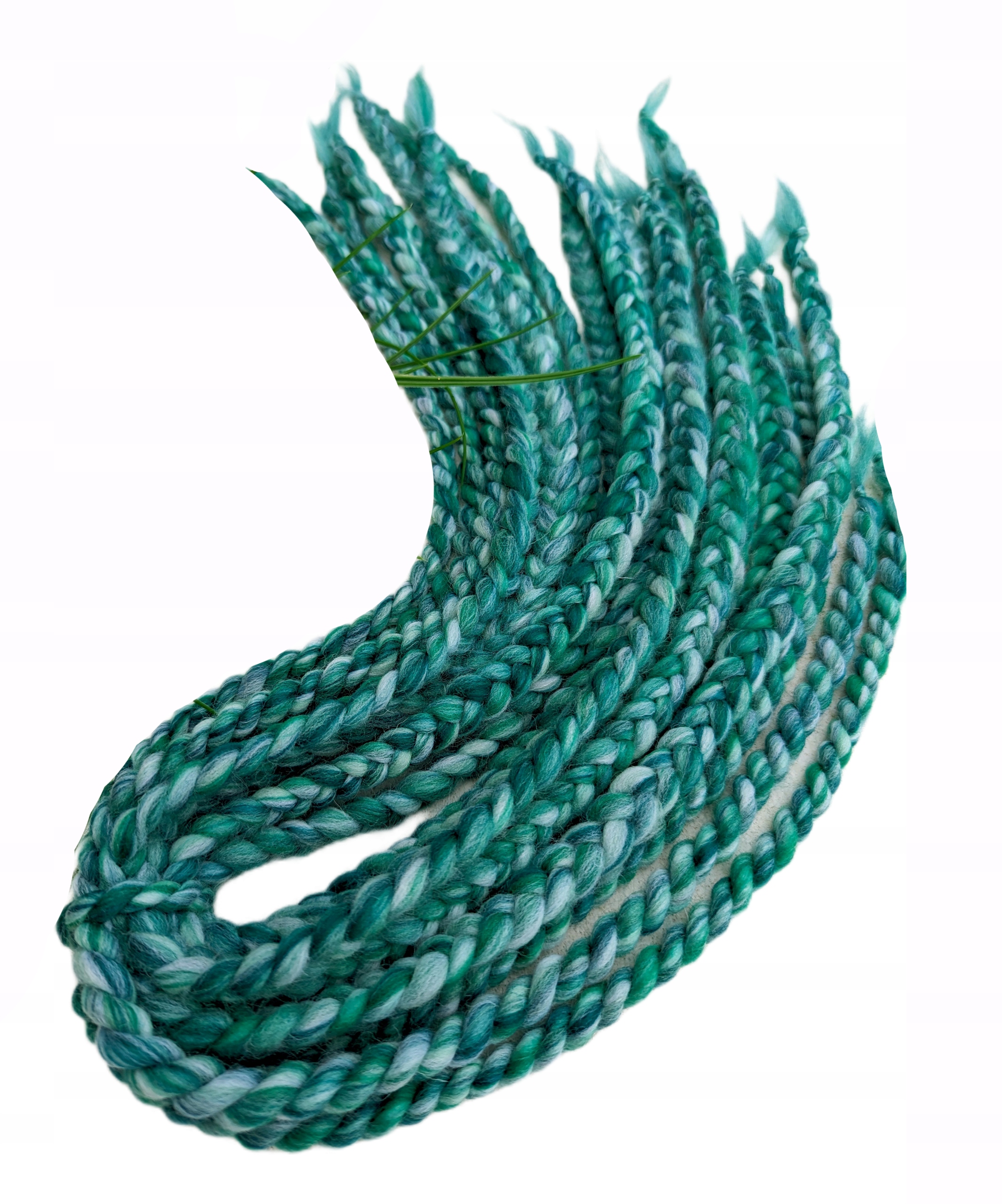 Vlněné copánky Opakovaně Použitelné , zelené, Grassy Valley, 10 kusů