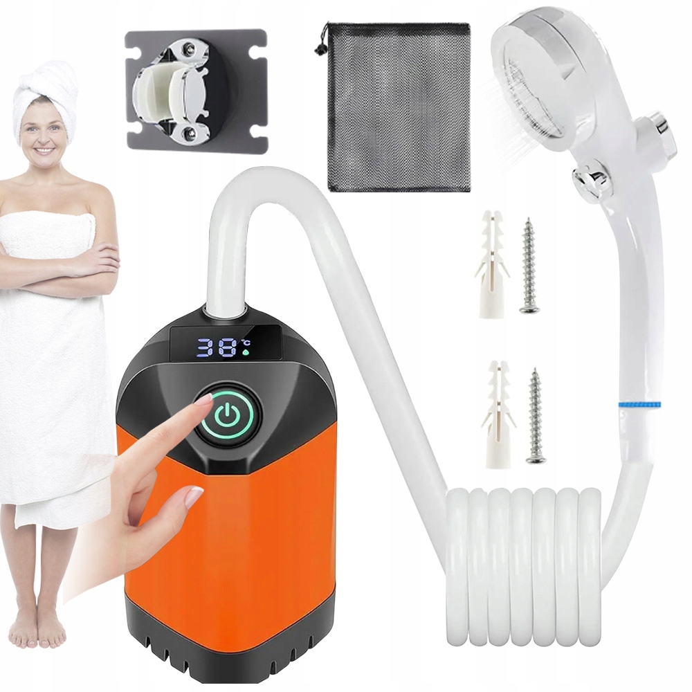 Přenosná Venkovní Sprchová Pumpa Camping Velká Akumulátor 4800 Mah