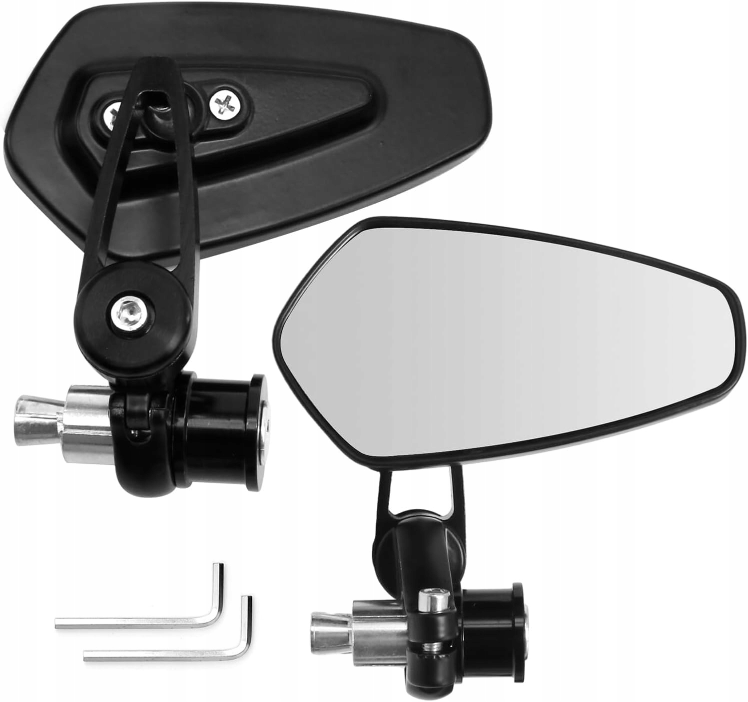 2szt Lusterka motocyklowe na kierownicę Uniwersalne 7/8'' 22mm Aluminiowe