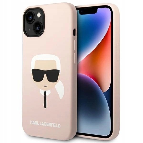 Etui Karl Lagerfeld Silicone Karl's Head MagSafe iPhone 14 Plus różowe