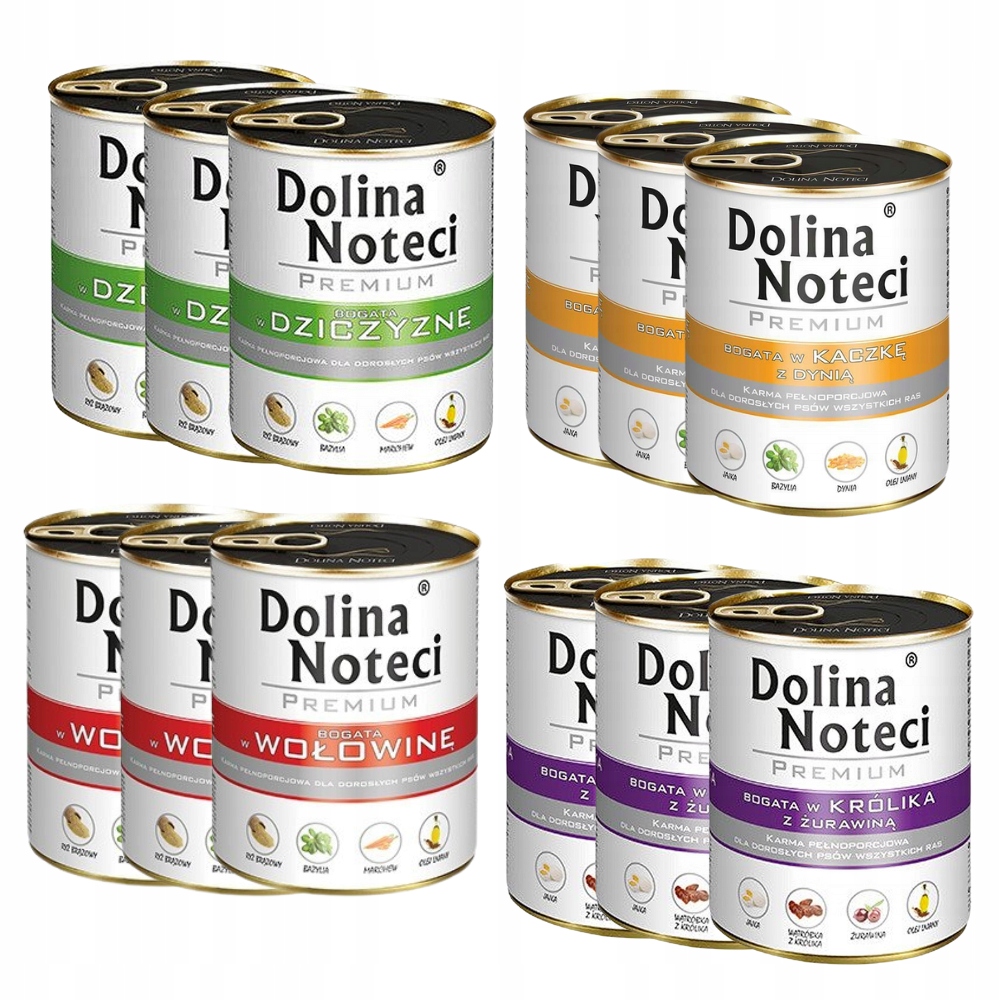 Dolina Noteci Premium Vlhké krmivo pro psy MIX Chutí 12x800 g