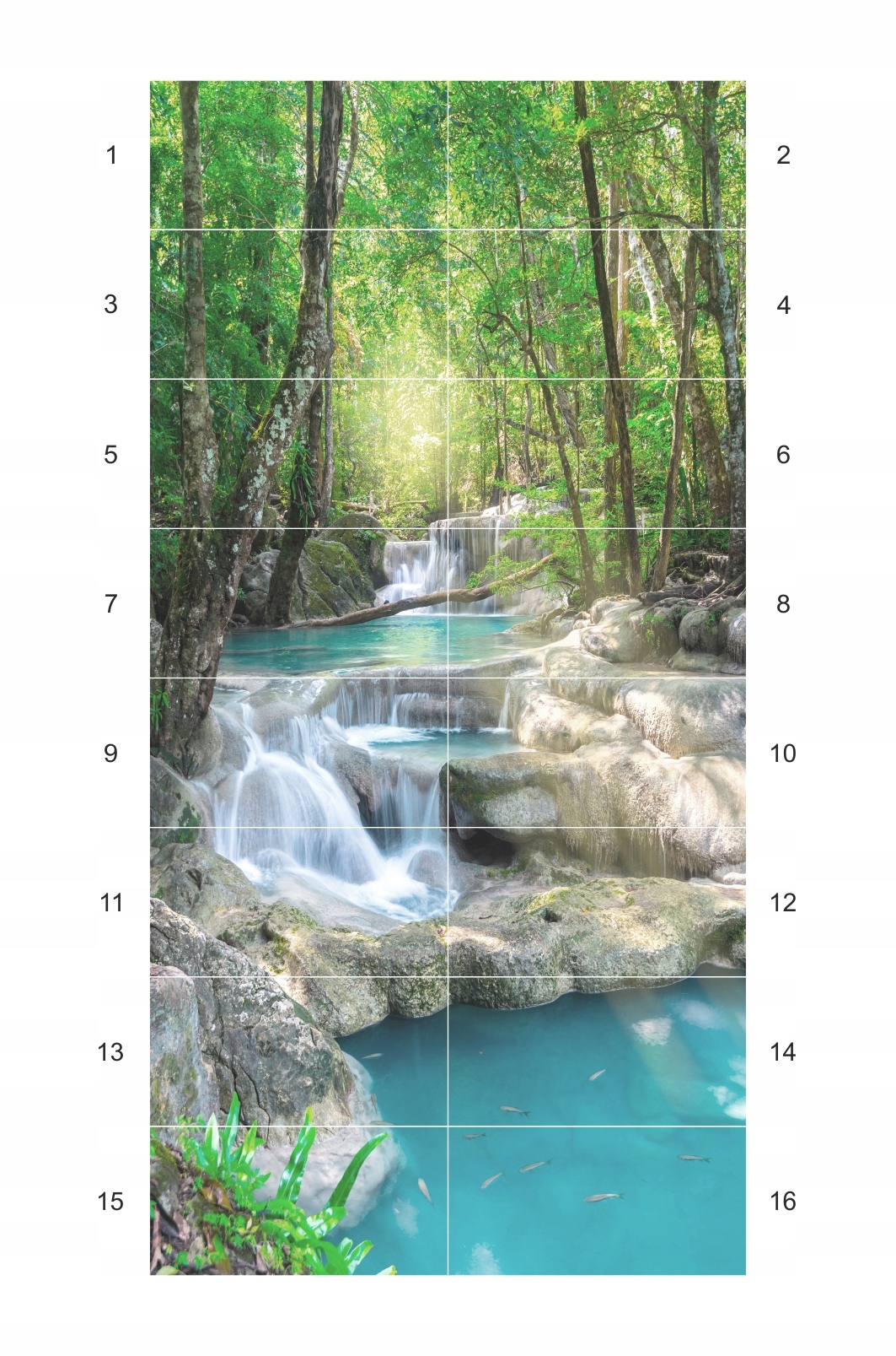 Dekor ceramiczny wodospad 240x120 cm płytka 30x60 natura spa Typ glazura