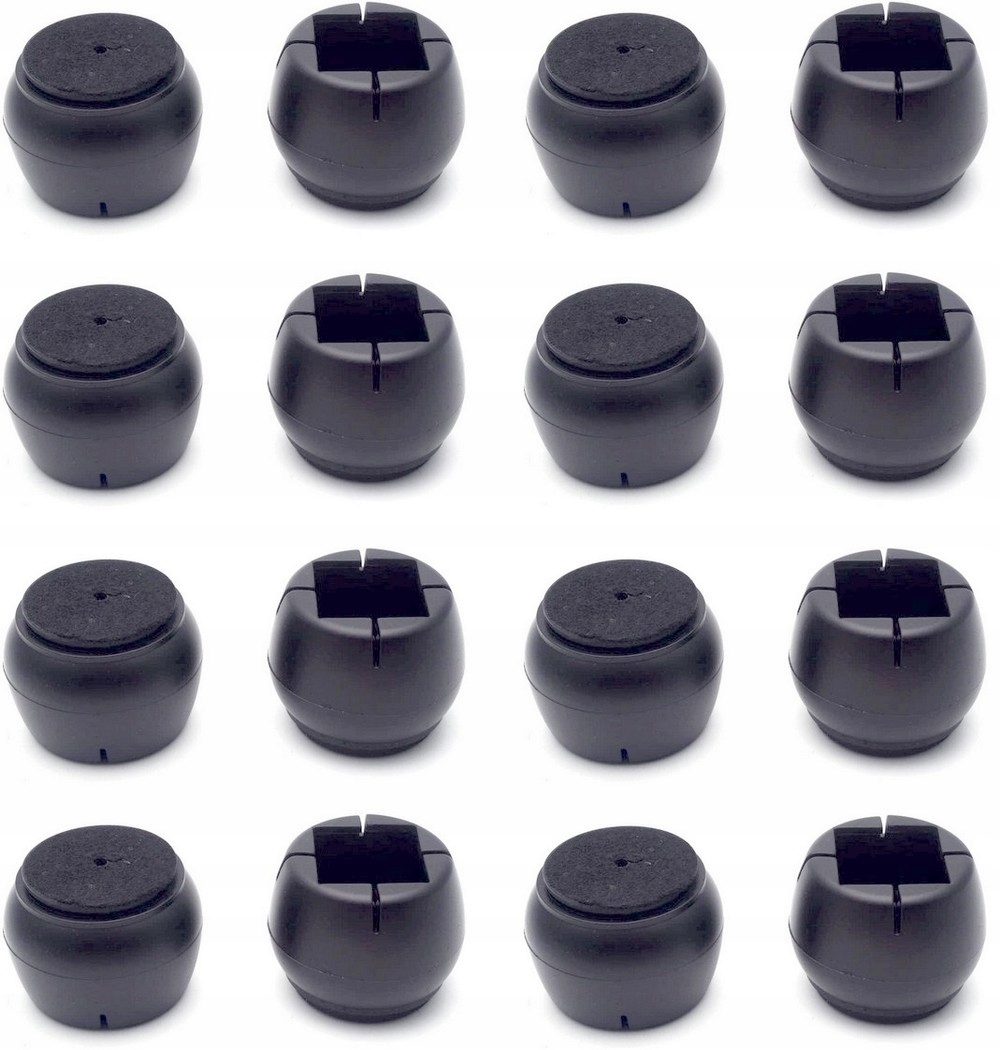 

16x Nakładki nasadki nogi krzesła czarne 22-27mm