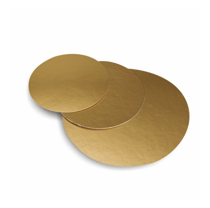 Podkład pod tort ciasto okrągły złoty 28 cm – opakowanie 100 szt