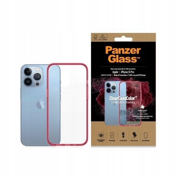 Pouzdro PanzerGlass ClearCase Military Grade pro iPhone 13 Pro průhledně růžové
