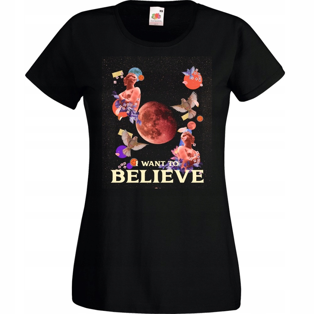 

Koszulka i want to believe kolaż L czarna
