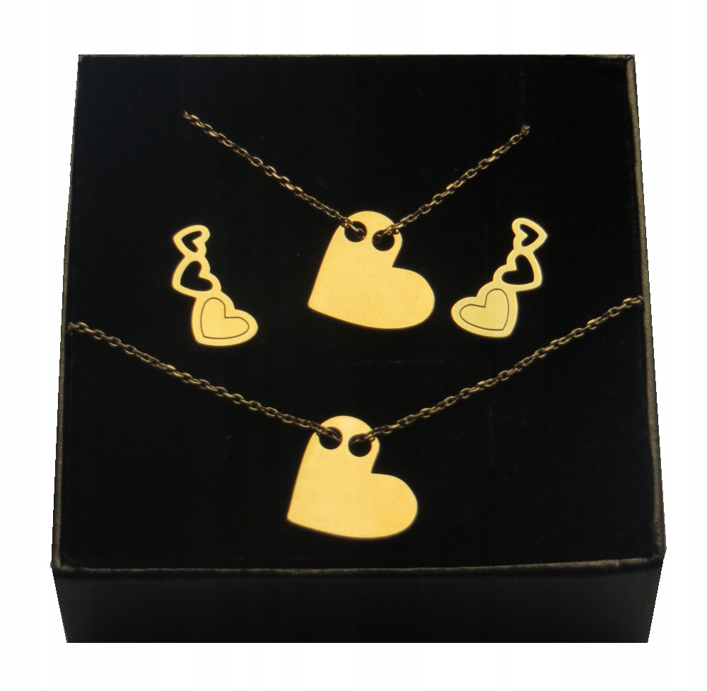 

Komplet Serce Serduszka Z Nausznicami srebro 925