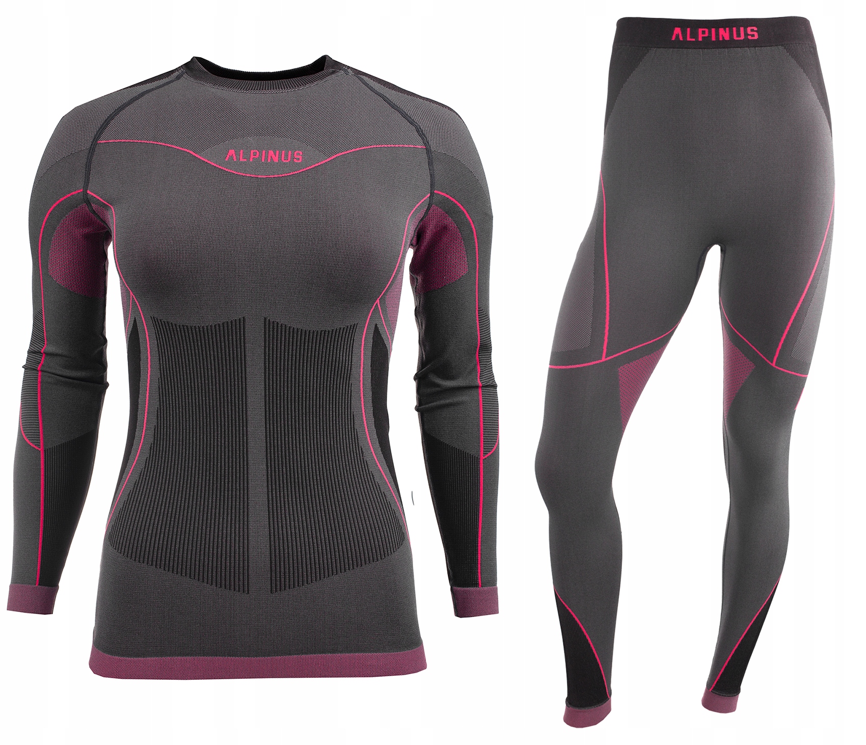 Komplet Bielizna Termoaktywna Alpinus Damska Ciepła Bluza Legginsy r. XL