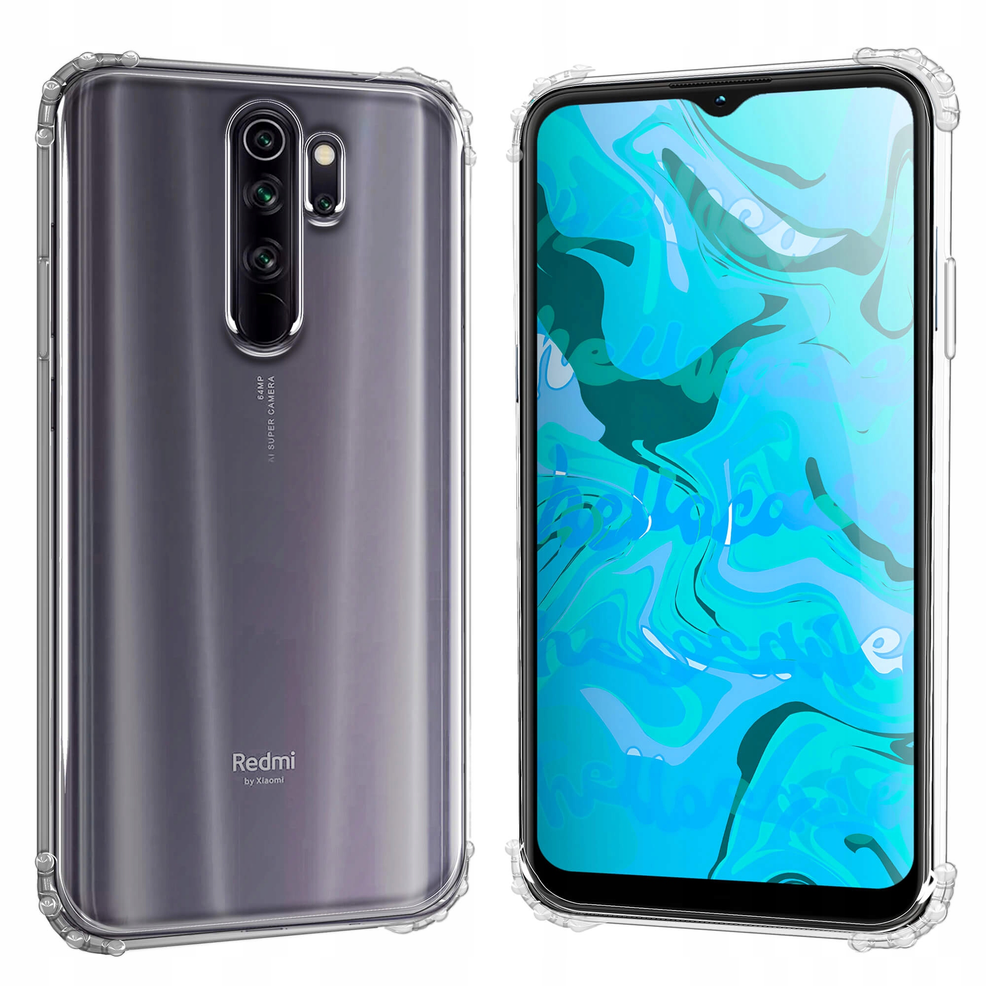 ETUI PANCERNE DO XIAOMI REDMI NOTE 8 PRO | CASE SILIKON GUMOWE SLIM + SZKŁO Marka Hello Case