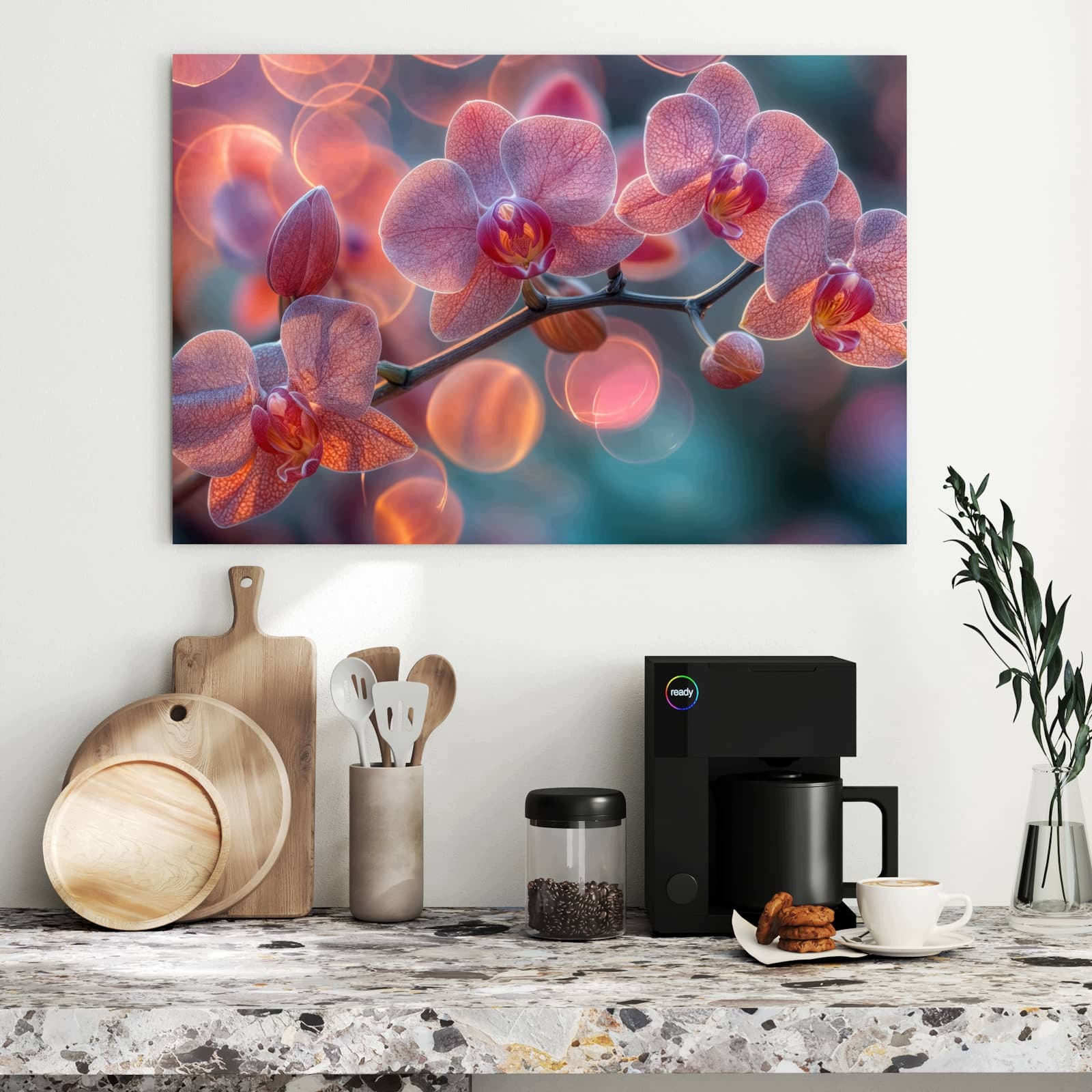 Magnetická tabule Orchidej Bokeh 90 × 60 cm