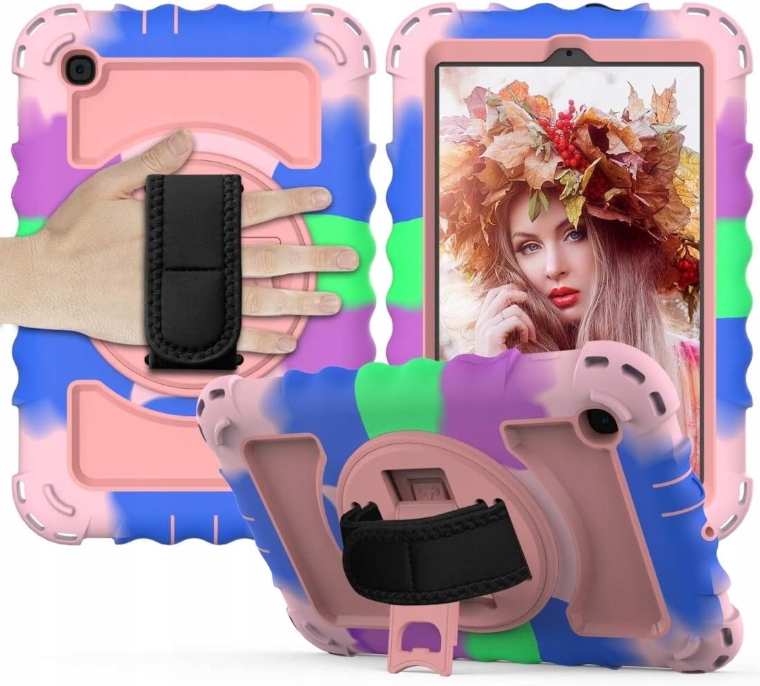 Pouzdro pro Samsung Galaxy Tab A 8.4" stojan a popruh na rameno, barevné