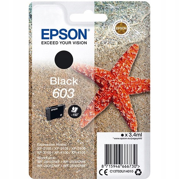 Inkoust Epson (603/C13T03U14010) černý 3,4 ml