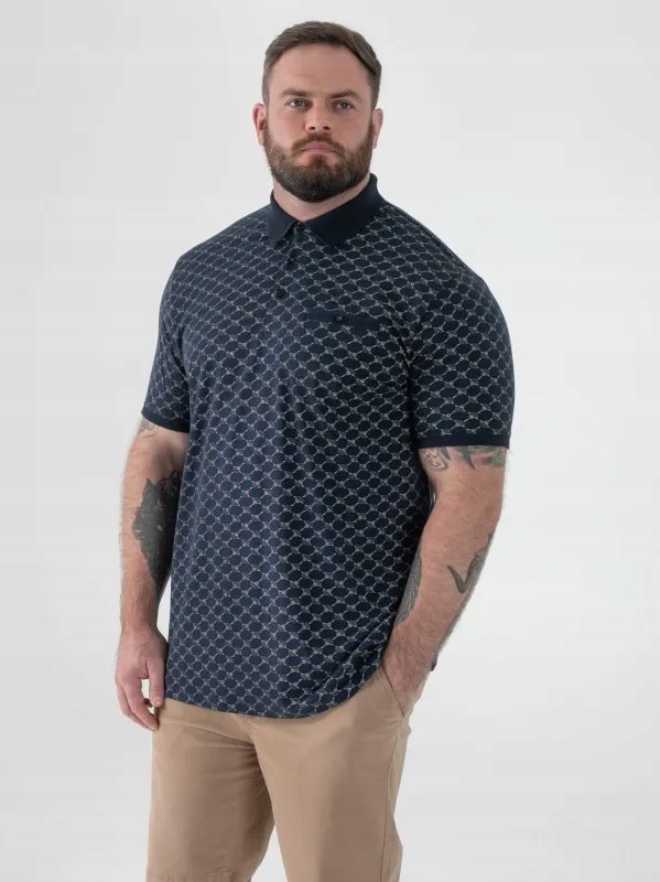 Tričko Pánské Polo Tmavě modré SAUNDERS-D555 Velké Velikosti 5XL