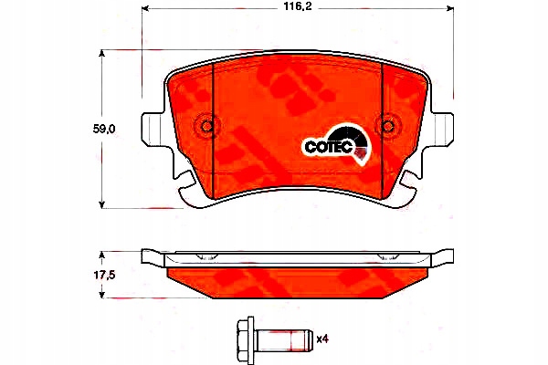 Trw Brzdové Destičky Vw Zadní A4/A6/A8/T5 Bez Senzoru Asistent řidiče #28