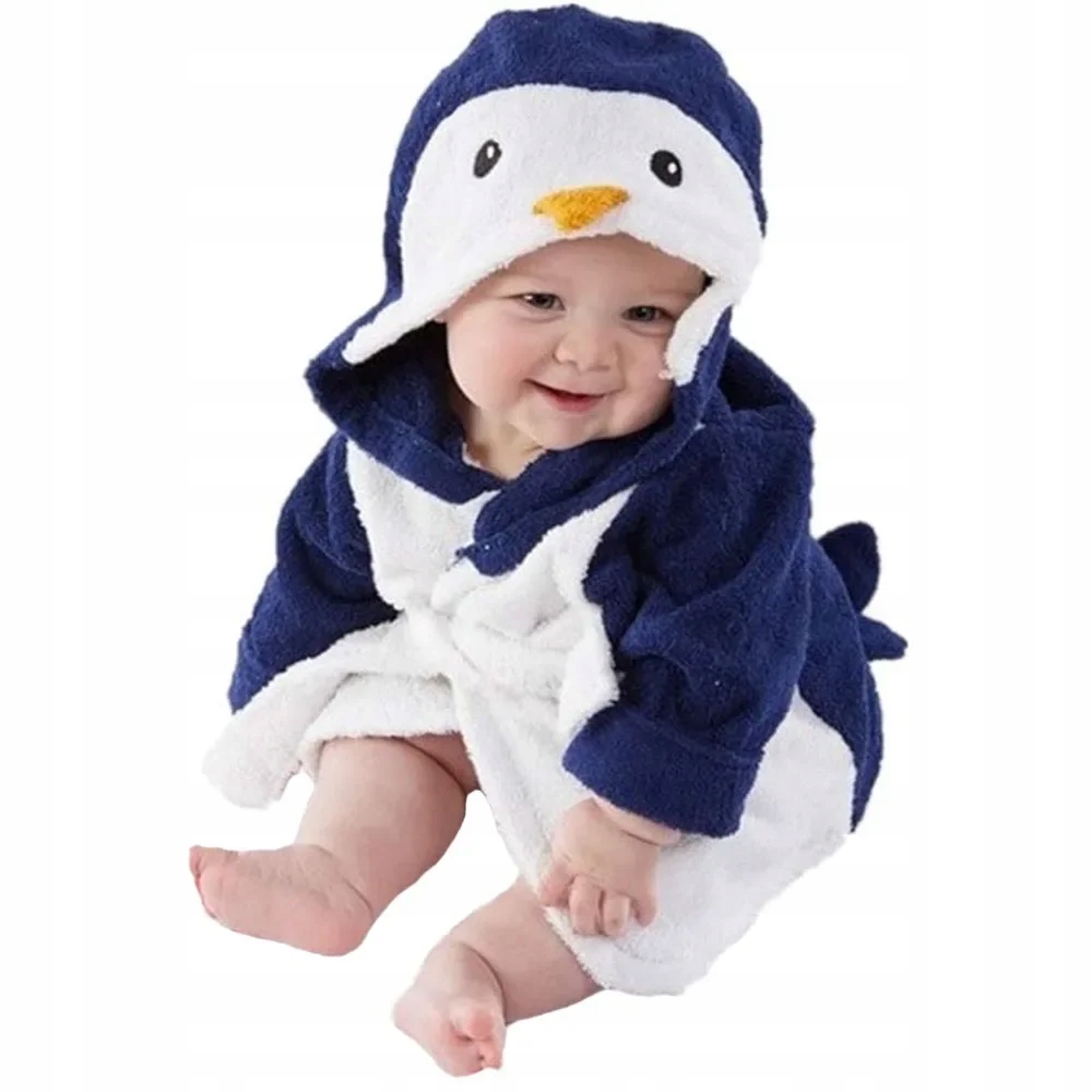 2024 Baby Boy Bathrobe Hooded Towels Unisex Infant Bath robe Towel For