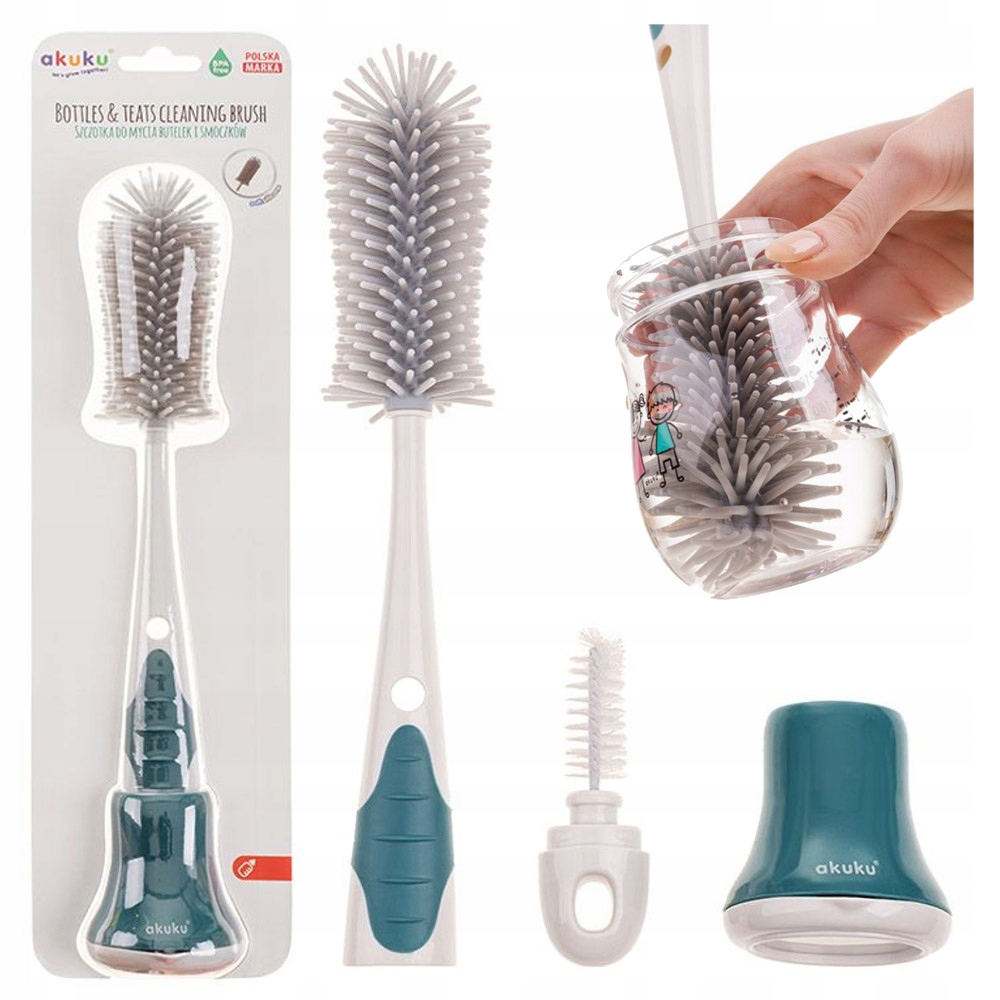 AKUKU MIĘKKA SZCZOTKA DO MYCIA BUTELEK NIERYSUJĄCA