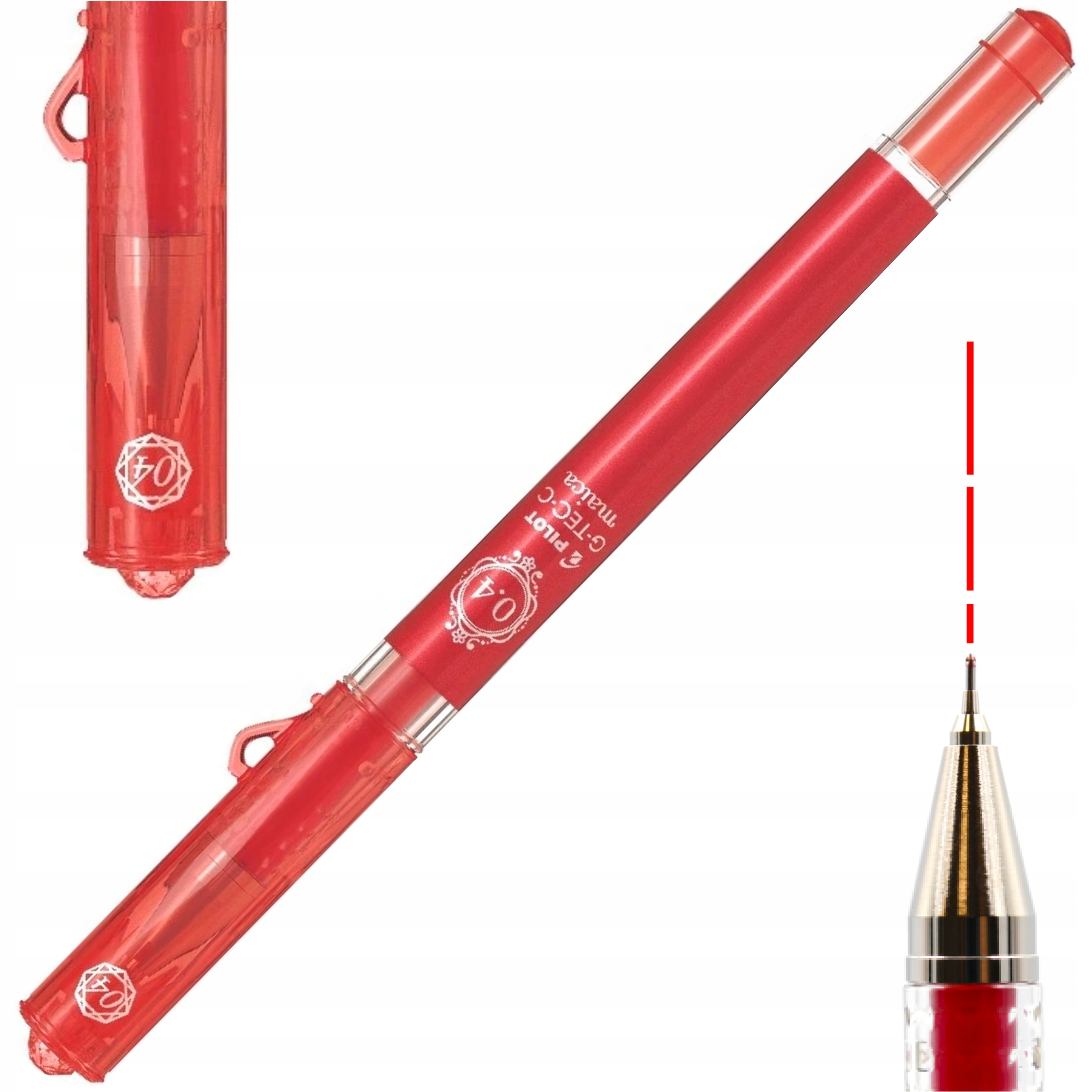 

Długopis żelowy Pilot G-tec Maica czerwony 0,4 mm