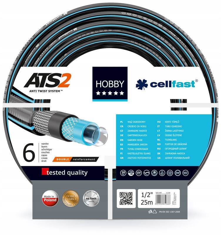 

Wąż ogrodowy hobby ats 1/2'' 25mb Cellfast C16-200