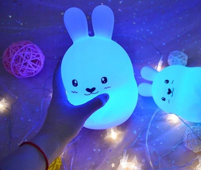 Lampka Nocna LED dla Dzieci Królik RGB + Pilot Marka Iso Trade