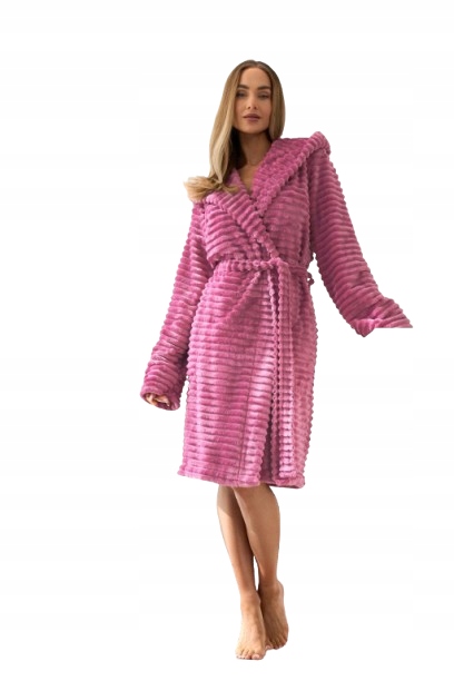 Dámský župan L&L 2416 Cherry_vel XL-44/46 ke kolenům