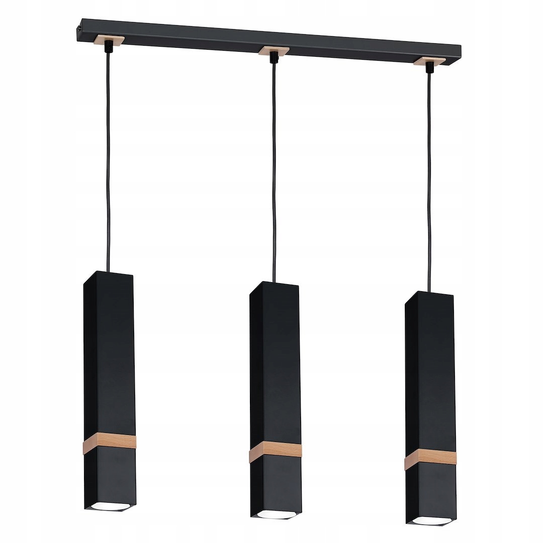 Závesná lampa Milagro Vidar čierna 3xGU10 17.5 cm