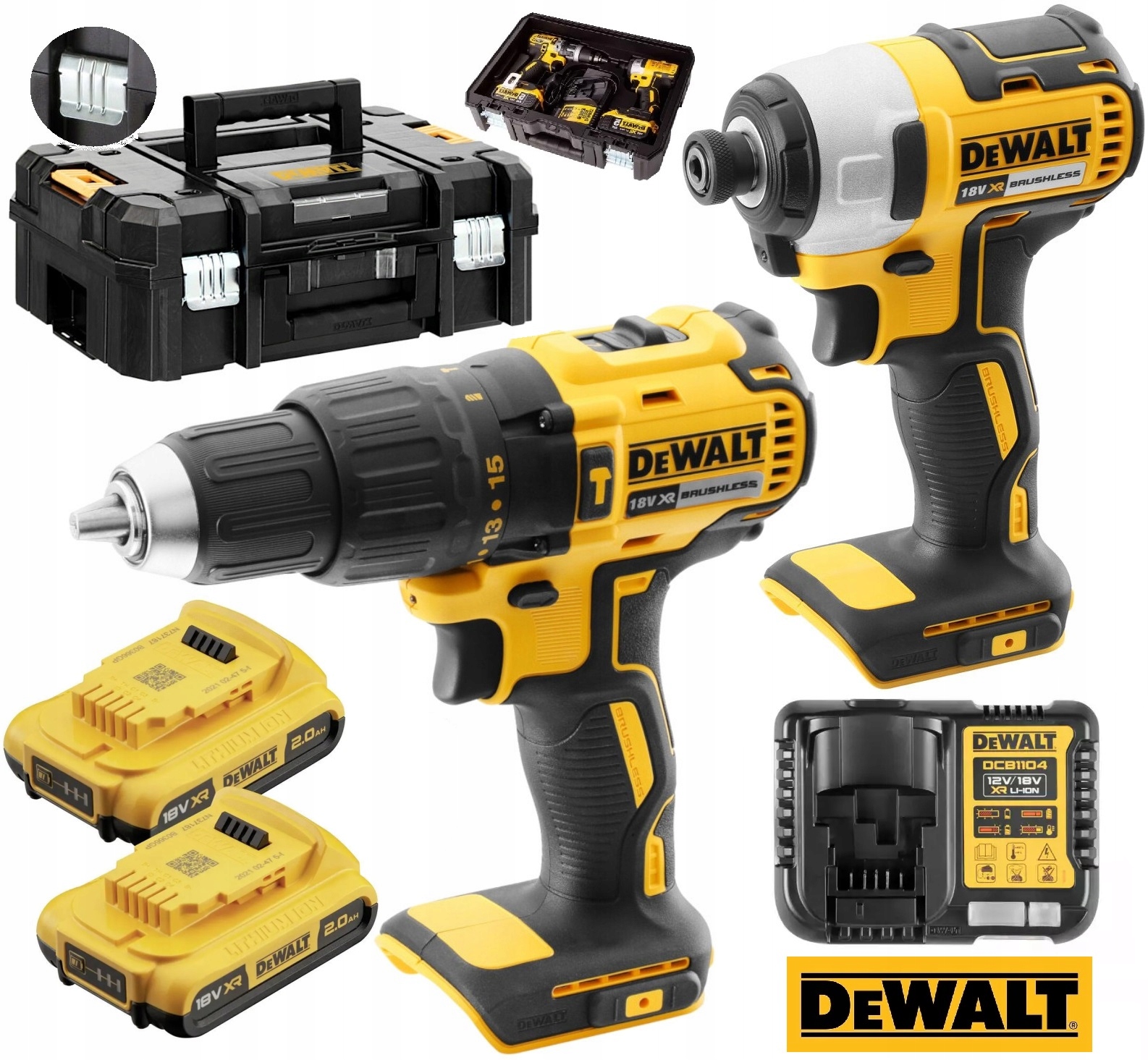 DeWALT DCK2060D2T UDAR XR 18V DCD778 + DCF787 + 2x DCB183 + DCB1104 + TSTAK