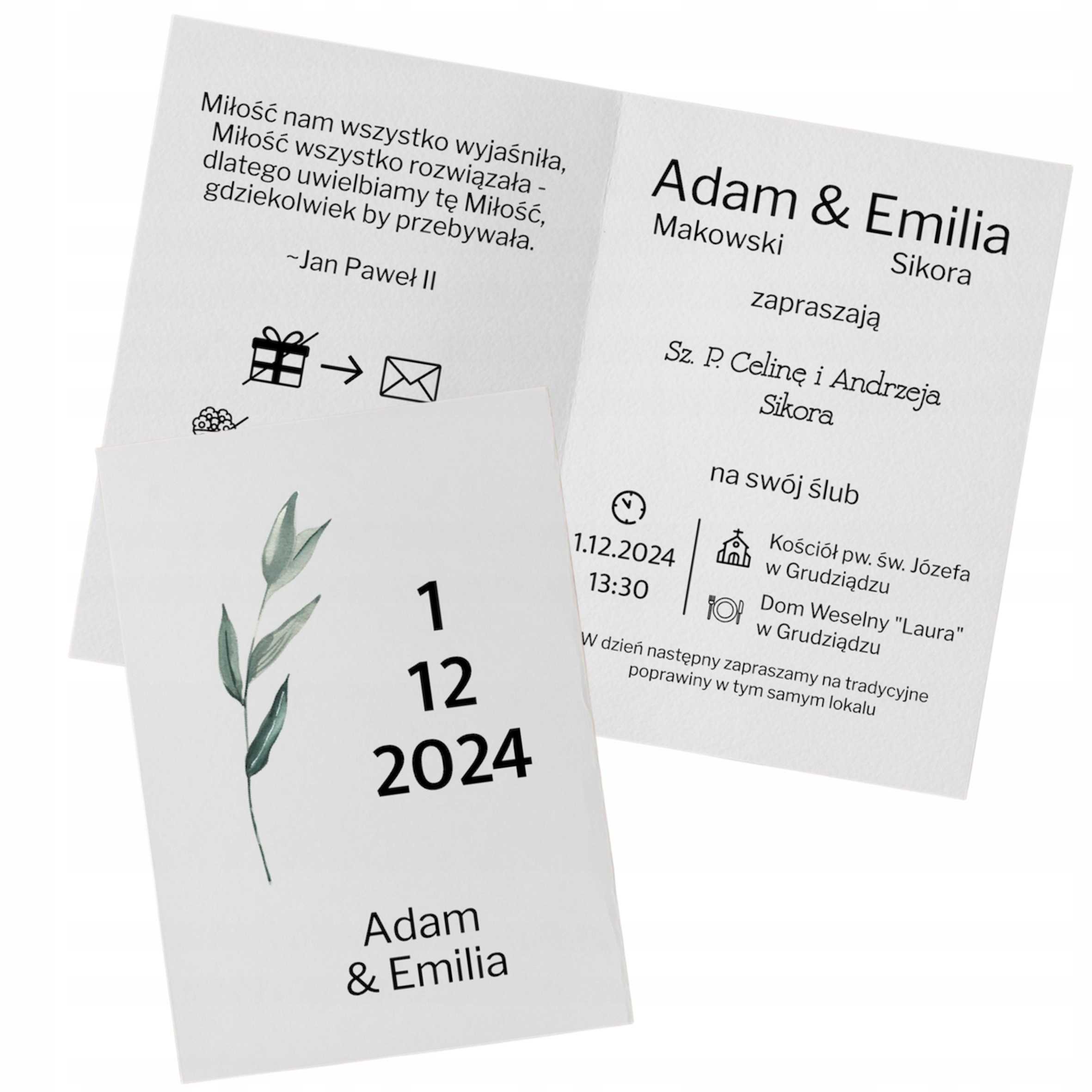 ZAPROSZENIA NA WESELE ŚLUB Z PERSONALIZACJĄ ŚLUBNE WESELNE KOPERTA EKSPRESS