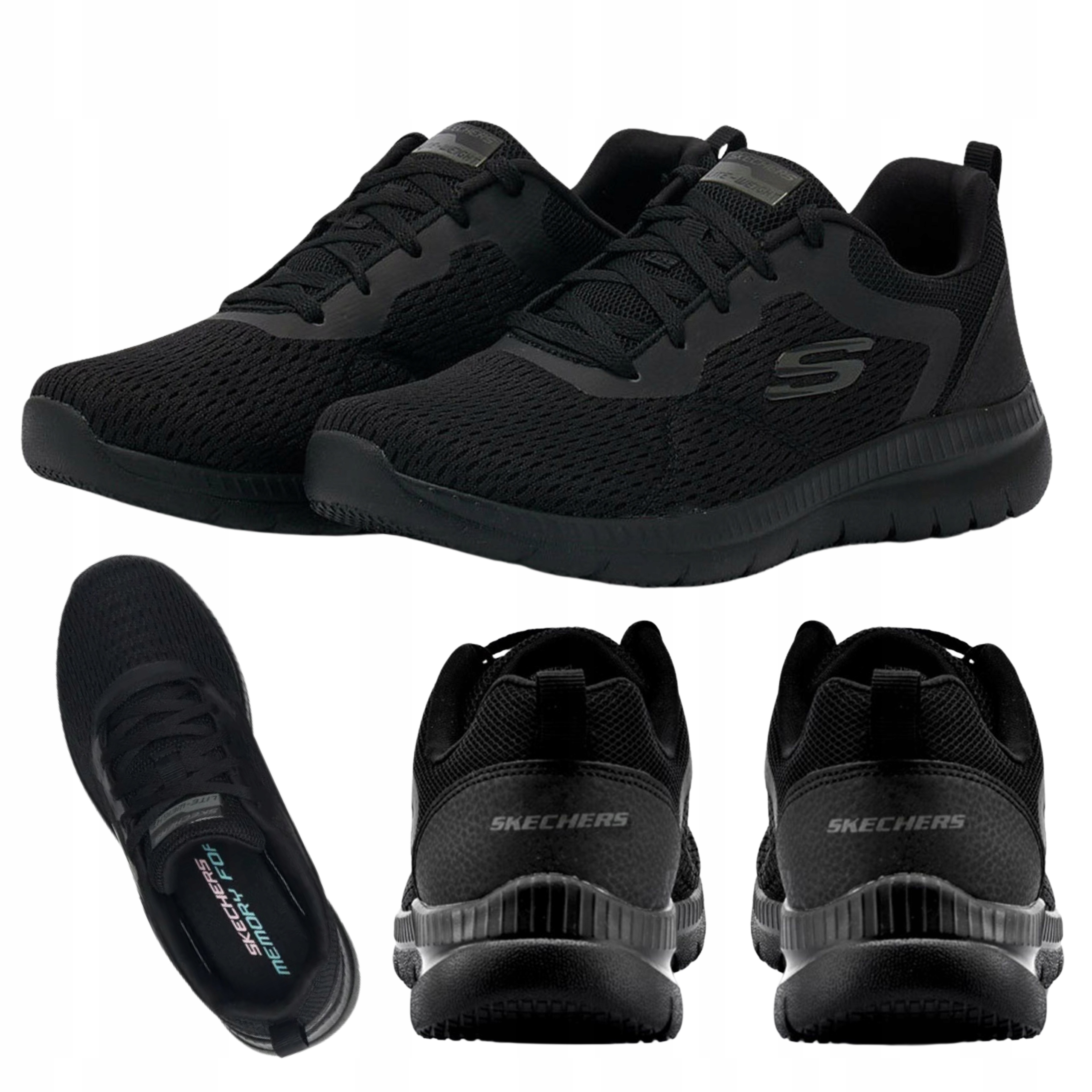 Dámské sportovní boty pohodlné lehké černé Skechers 12607/BBK Vel. 36
