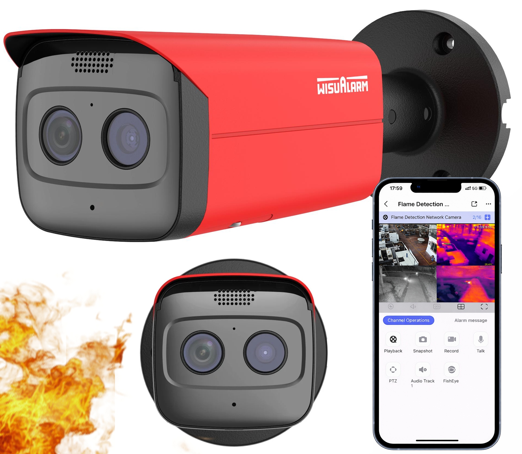 Ip kamera HY-FT431LFP-TD1F4 Bispektrální Dahua Wisualarm Detekce požáru