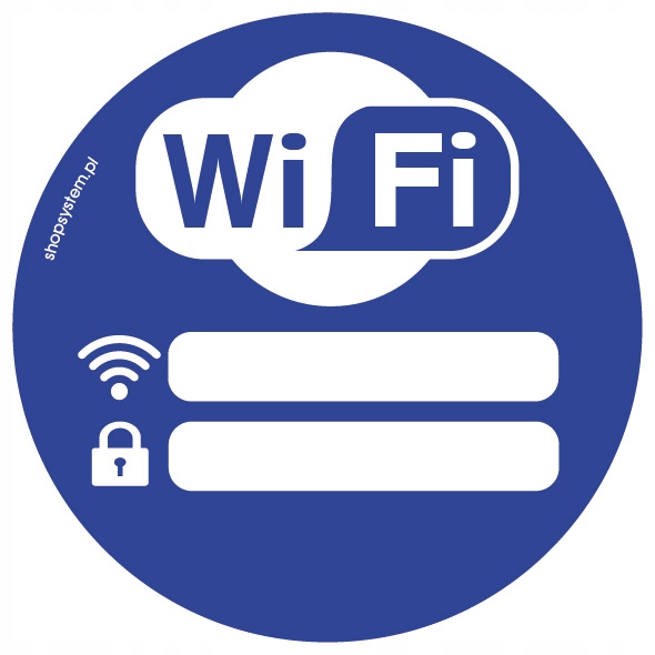

Naklejka Wifi Wi-fi Okrągła Niebieska 10cm