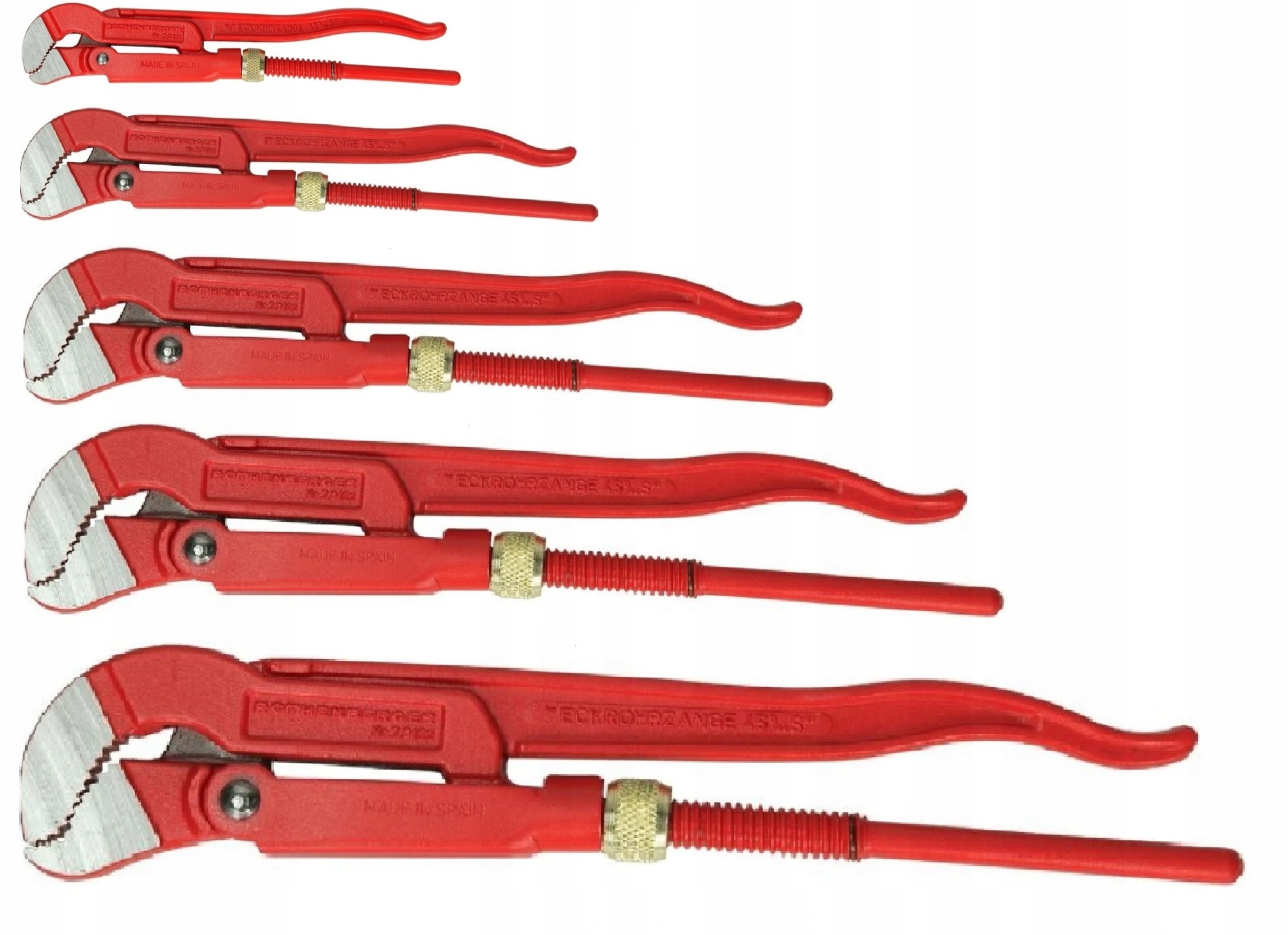 Rothenberger Klucz do rur szwedzki SuperS 5 Szt. 0,5" 1" 1,5" 2" 3"