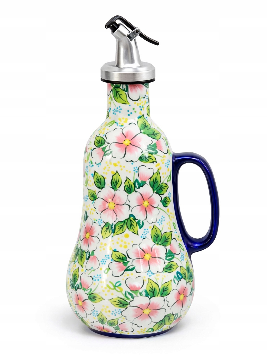 Dozownik do Oliwy Ceramiczny Olejnik Ręcznie Zdobiony Butelka Na Oliwę Ocet