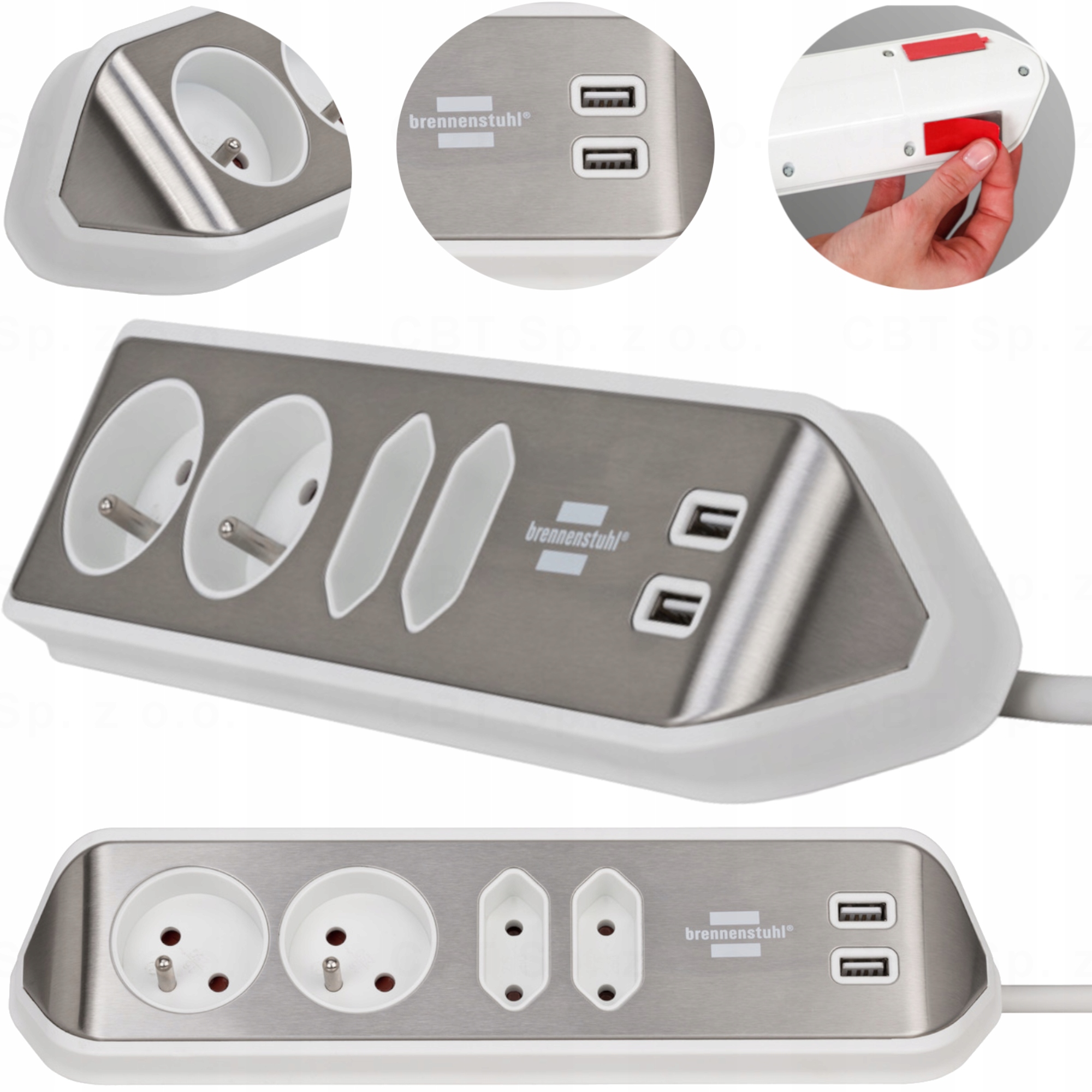 

Listwa Elektryczna Narożna Z Szybką Ładowarką Usb