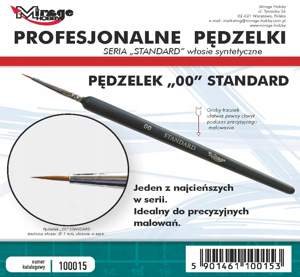 

Pędzel Mirage 100015 Standard nr 2/0 (włosie synte