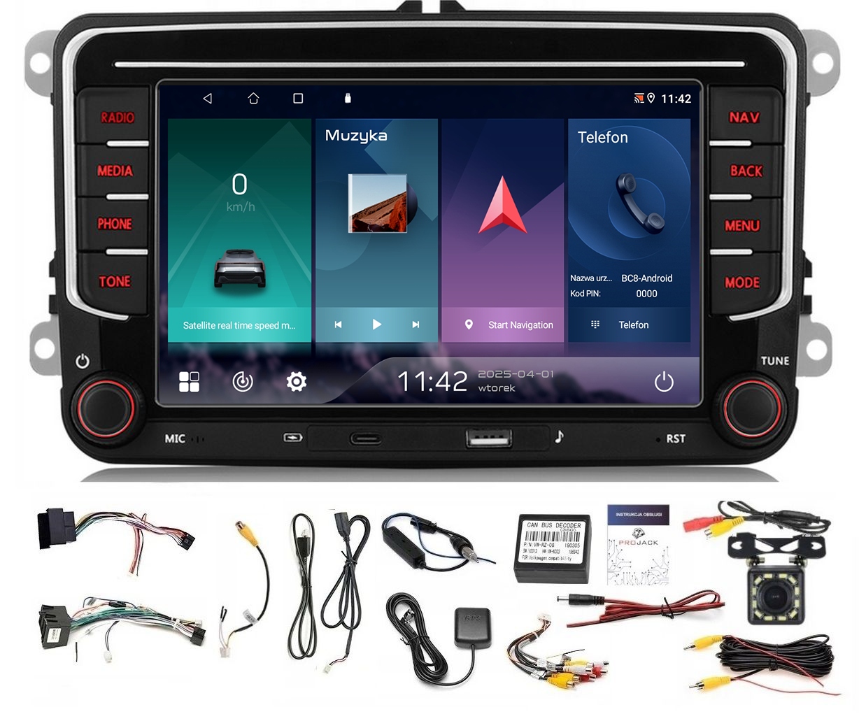 Rádio Navigácia Gps Android Vw Golf V 2003-2009 Wifi Carplay 6GB 128GB