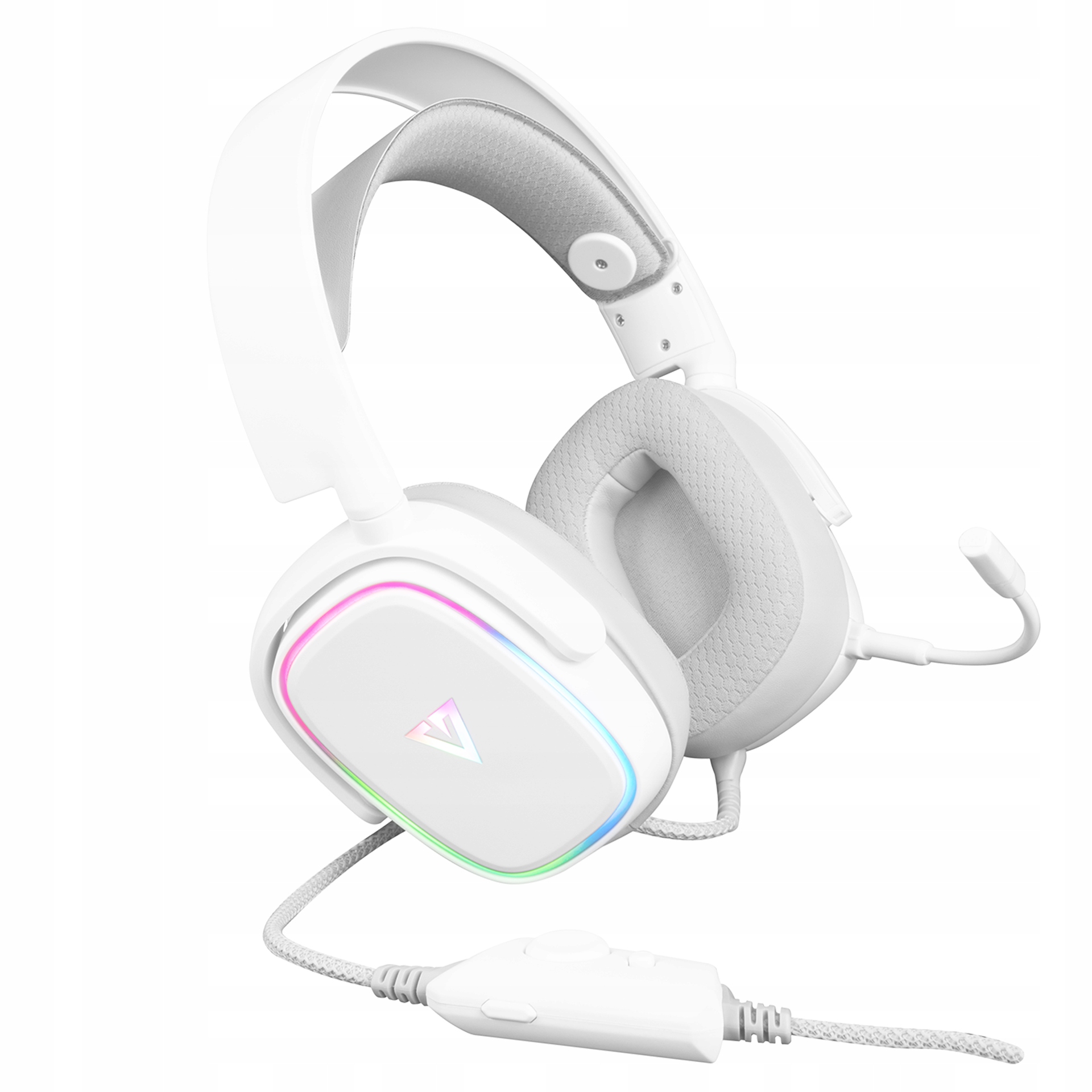 SŁUCHAWKI USB Z MIKROFONEM - PODŚWIETLENIE RGB - DŹWIĘK PRZESTRZENNY 7.1 Stan opakowania oryginalne